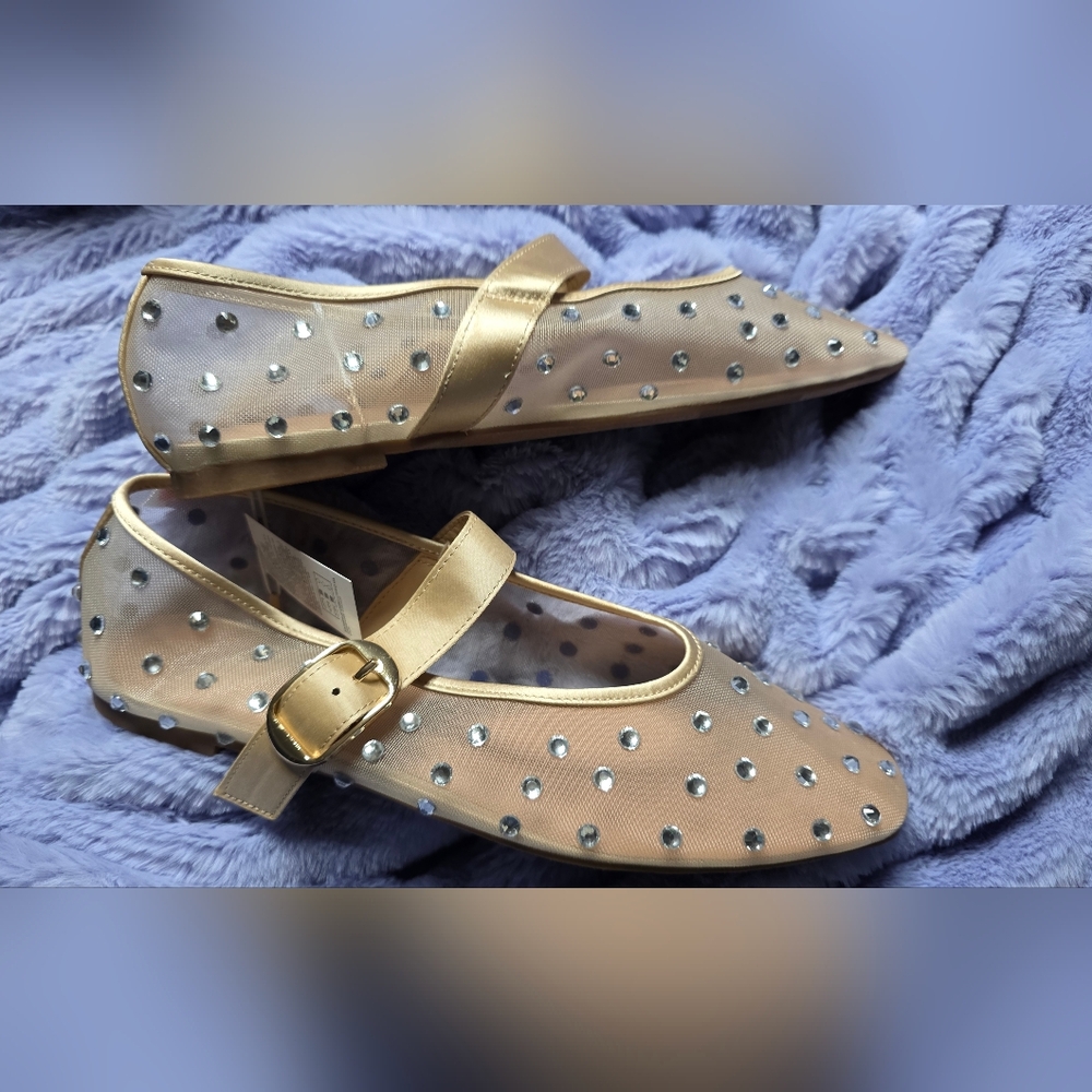 Old Navy Gold and Cream Flats with Studded Detail